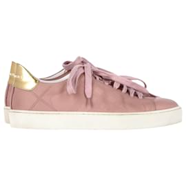 Burberry-Burberry Westford Sneakers in Blush Pink Perforated Check Leather -Pink