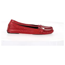 Burberry-Burberry Loafers in Red Leather-Red
