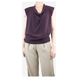 Lanvin-Purple sleeveless drape neck top - size UK 8-Purple