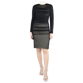 Tom Ford Robe midi en maille froncée noire - taille UK 8 Noir