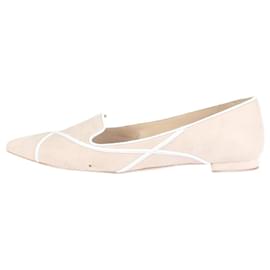 Manolo Blahnik-Neutral suede pointed toe flats - size EU 35.5-Other