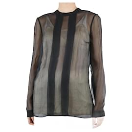 Prada-Black sleeveless silk top - size UK 10-Black