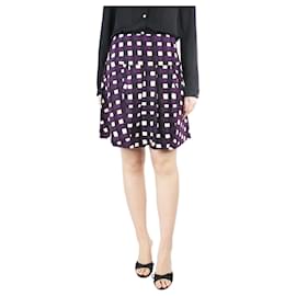Marni-Purple printed pleated mini skirt - size UK 10-Purple