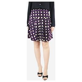 Marni-Purple printed pleated mini skirt - size UK 10-Purple