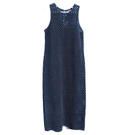 Anine Bing Vestido Veronica de Crochet de Algodón Negro Negro