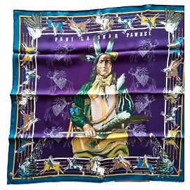 Sciarpa Hermès Pani La Shar Pawnee in seta 70x70 cm Multicolore