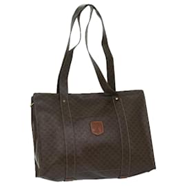 Céline-CELINE Macadam Canvas Tote Bag PVC Leather Brown Auth 69630-Brown