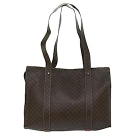 Céline-CELINE Macadam Canvas Tote Bag PVC Leather Brown Auth 69630-Brown