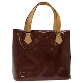 Louis Vuitton-LOUIS VUITTON Monogramm Vernis Houston Handtasche Lila Viole M91093 Auth 68116-Lila