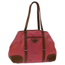 Prada-Prada Tote Bag Nylon Rosa Auth 69054-Rosa