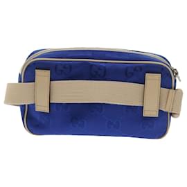 Gucci-GUCCI GG Nylon Bum Bag Body Bag Azul 631341 auth 67621UMA-Azul