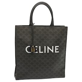 Céline-CELINE Triomphe Cabas Vertical Cabas PVC Noir 194432 auth 68823UNE-Noir