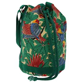 Hermès-HERMES Shoulder Bag Canvas Green Auth bs12715-Green