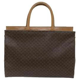Céline-CELINE Macadam Canvas Hand Bag PVC Brown Auth bs12759-Brown