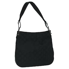 Gucci-GUCCI GG Canvas Shoulder Bag Black Auth 69635-Black