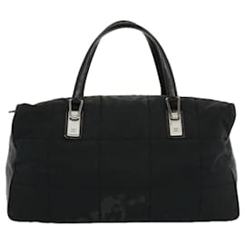 Chanel-CHANEL Hand Bag Nylon Black CC Auth bs13157-Black