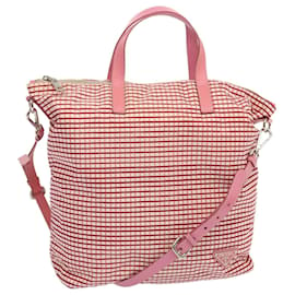 Prada-Prada Hand Bag Nylon 2way Pink Auth 69357-Pink