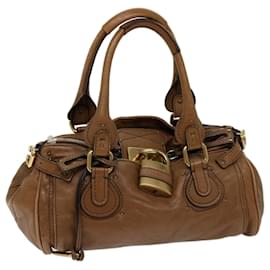 Chloé-Chloe Paddington Shoulder Bag Leather Brown Auth fm3277-Brown