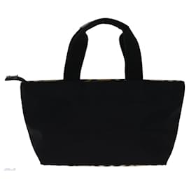 Burberry-BURBERRY Nova Check Hand Bag Nylon Black Beige Auth bs12776-Black,Beige
