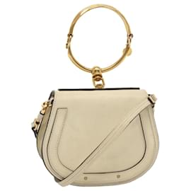Chloé-Chloe Nile Small Bracelet Hand Bag Leather 2way Cream Auth am6005-Cream