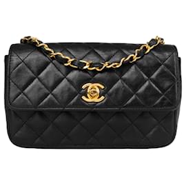 Chanel-Chanel Quilted Lambskin 24K Gold Matelasse Crossbody Bag-Black