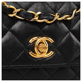 Chanel-Chanel piel de cordero acolchada 24Bolso bandolera K Gold Matelasse-Negro