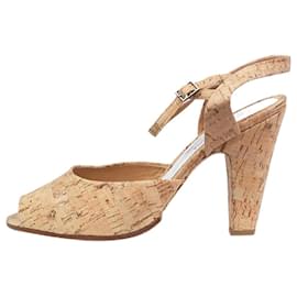 Maison Martin Margiela-Brown cork open-toe sandal heels - size EU 40-Brown
