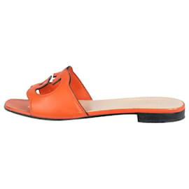 Gucci-Orange GG cutout sandals - size EU 39.5-Orange