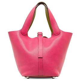 Hermès-Hermès Pink Clemence Picotin 18-Pink