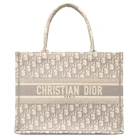 Dior-Dior Gray Medium Oblique Book Tote-Grey
