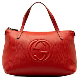 Gucci-Gucci Red Leather Soho Handbag-Red
