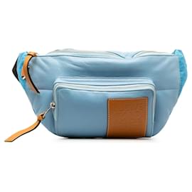 Loewe-LOEWE Blue Leather Puffy Belt Bag-Blue