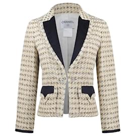 Chanel-CC-Knöpfe Metallic Tweed Jacke-Mehrfarben