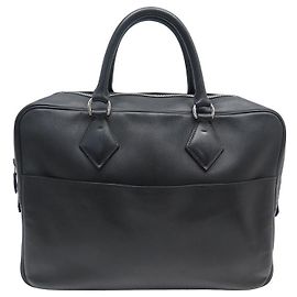 Hermès SACOCHE HERMES PLUME PORTE DOCUMENTS EN CUIR SWIFT NOIR LEATHER BRIEFCASE BAG Noir