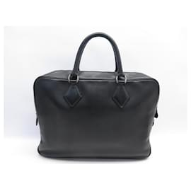 Hermès-HERMES PLUME BAG DOCUMENT HOLDER IN BLACK SWIFT LEATHER LEATHER BRIEFCASE BAG-Black