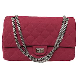 Chanel-Nuova borsa Chanel 2.55 IN JERSEY ROSSO E BORSA A TRACOLLA IN PALLADIO-Rosso