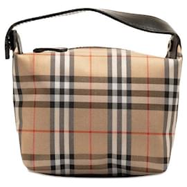 Burberry-Burberry House Check Mini Handbag Canvas Handbag in Good condition-Other