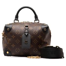 Louis Vuitton-Bolso de hombro de lona Louis Vuitton Monogram Petite Malle Souple M45571 en buen estado-Otro