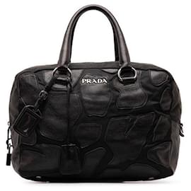 Prada-Prada Tessuto & Leather Patches Top Handle Bag  Canvas Travel Bag in Excellent condition-Other