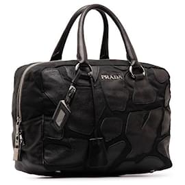 Prada-Prada Tessuto & Leather Patches Top Handle Bag  Canvas Travel Bag in Excellent condition-Other