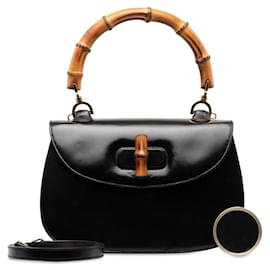 Gucci-Bolso Gucci De Cuero Con Asa Superior De Bambú Bolso De Cuero 000 1364 en buen estado-Otro