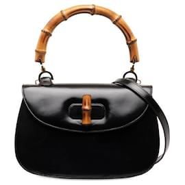 Gucci-Bolso Gucci De Cuero Con Asa Superior De Bambú Bolso De Cuero 000 1364 en buen estado-Otro