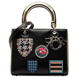 Dior-Dior Leather Lady Dior Badges  Leather Handbag in Good condition-Other