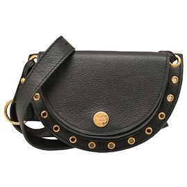 See by Chloé Siehe By Chloe Kriss Small Grommet Crossbody Bag in Schwarzem Leder oder Gürteltasche Schwarz