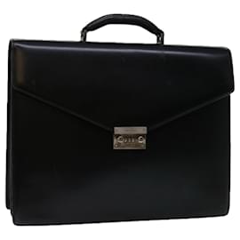 Salvatore Ferragamo-Salvatore Ferragamo Hand Bag Leather Black Auth bs12652-Black