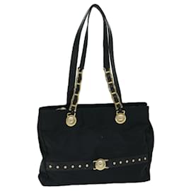 Versace-VERSACE Shoulder Bag Nylon Black Auth bs12839-Black