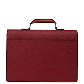 Louis Vuitton-Bolsa executiva LOUIS VUITTON Epi Serviette Conseiller vermelha M54427 LV Auth th4669-Vermelho