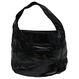Prada-PRADA Hand Bag Patent leather Black Auth bs12820-Black