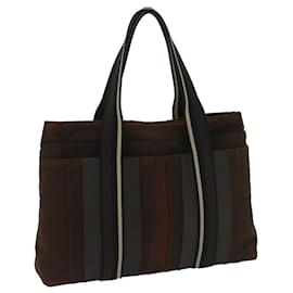 Hermès-HERMES Toroca Horizont Tote Bag Canvas Brown Auth bs12719-Brown