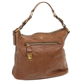 Prada-PRADA Shoulder Bag Leather Brown Auth ki4195-Brown